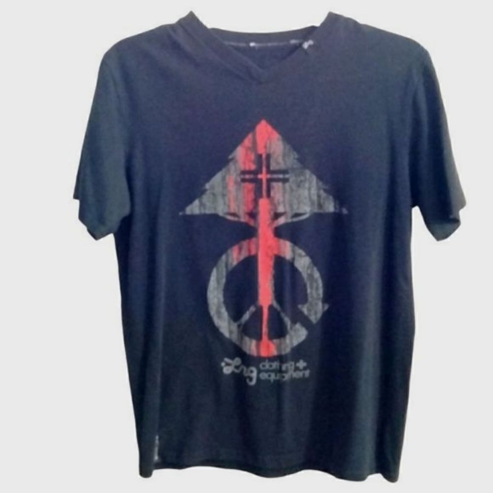 Lng Tee Shirt Size YL Black Short Sleeves